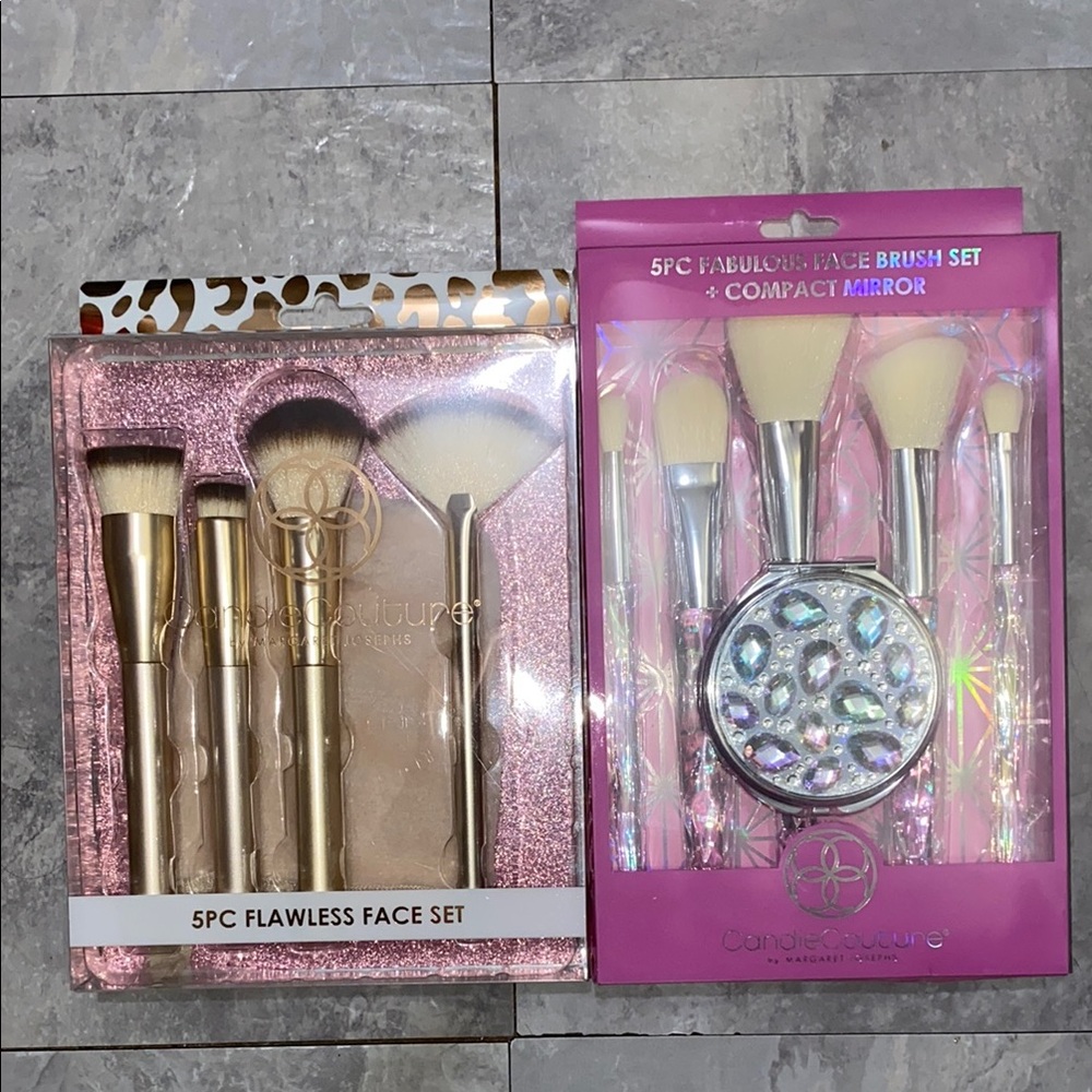 Candie Couture 5PC Flawless Face Set and 5PC Fabulous Face Brush Set with mirror